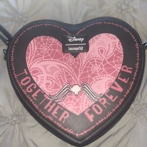 Loungefly Heart Crossbody Bag - Pink and Black